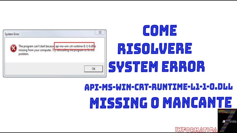 Errore API MS WIN CRT RUNTIME L1 1 0 DLL: Come risolvere il problema e ripristinare il corretto funzionamento del tuo PC